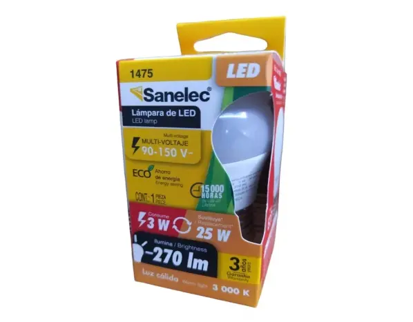 Foco led 3w 90-150V 3000K