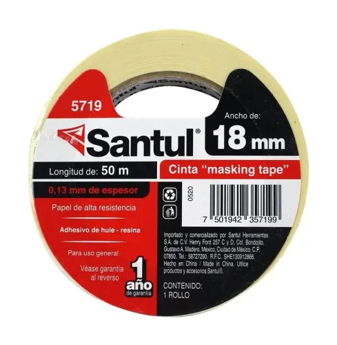 Cinta masking tape 18mm 3/4" 50m