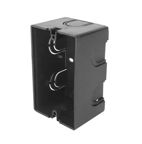 Caja tipo chalupa 2x4 plástico rectangular negro