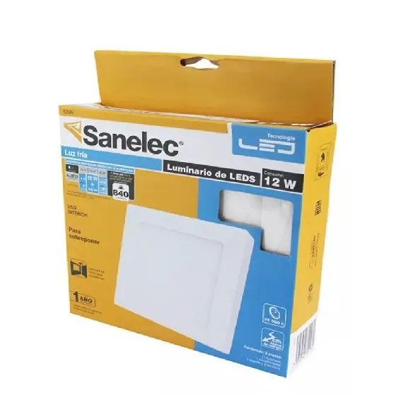 Lámpara cuadrada s/poner 12W luz fría