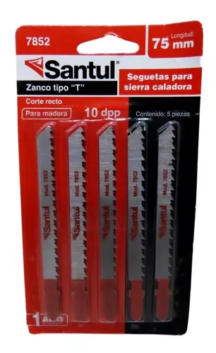 Seguetas p/caladora zanco T p/mad y plast, 8 dpp, jgo 5 p