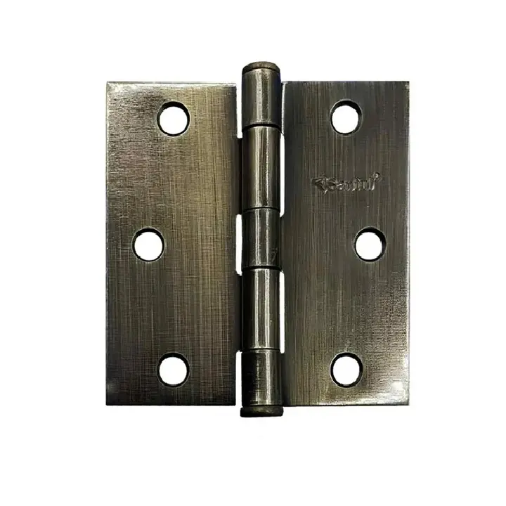 Bisagra 3x3 acero latón antiguo cabeza plana remacho