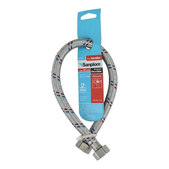 Manguera flexible para lavabo de 1/2 x 1/2 , 40 cm