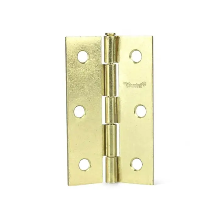Bisagra 2 1/2x1 5/8 acero latonado perno remachado