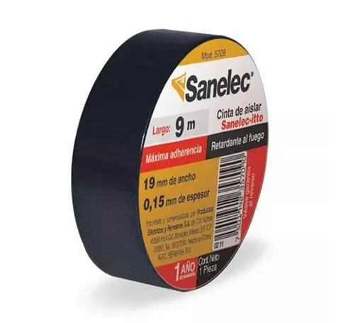 Cinta de aislar negra 19mmx9m