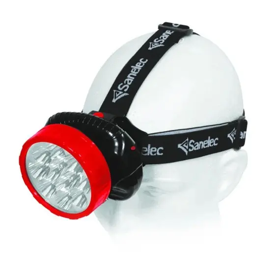 Linterna de minero de pilas recargable 12 leds, 2 inten, 50 lúm