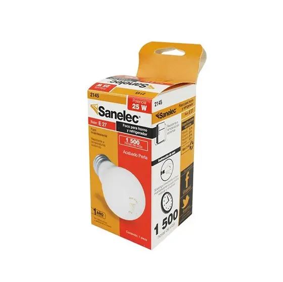 Foco incandescente horno/refrigerador blanco 25W