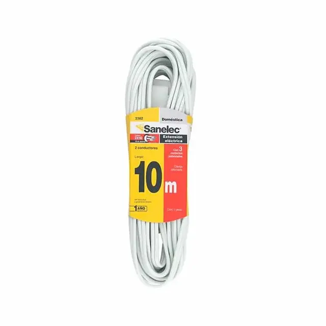 Extensión doméstica 10m blanca 2x16