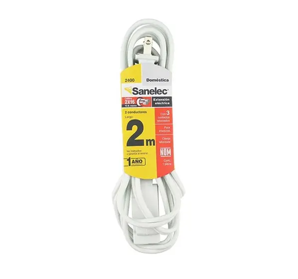 Extensión doméstica 2 m blanca 2x16