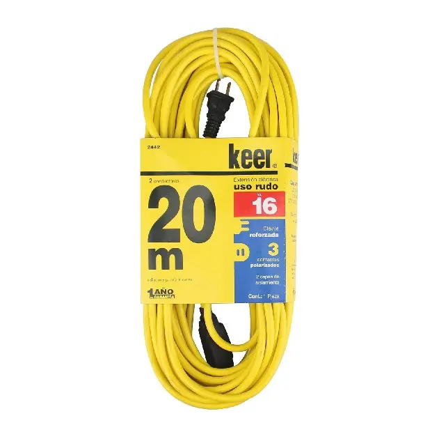 Extensión uso rudo 20 m 5 amps. 2 cond.