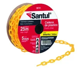 Cadena plástica amarilla de 5 mm, carrete de 25 m