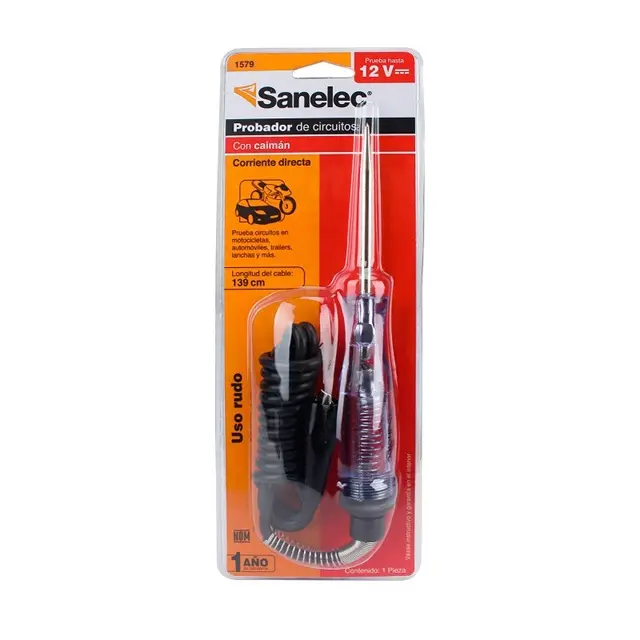 Probador de voltaje / caimán t ipo tijera negro, con resorte