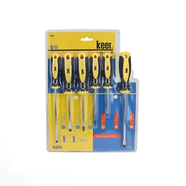 Desarmador juego 6 pzs mango bimaterial