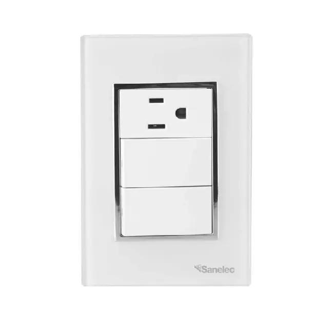 Placa Venecia Blanco contacto y apagador doble