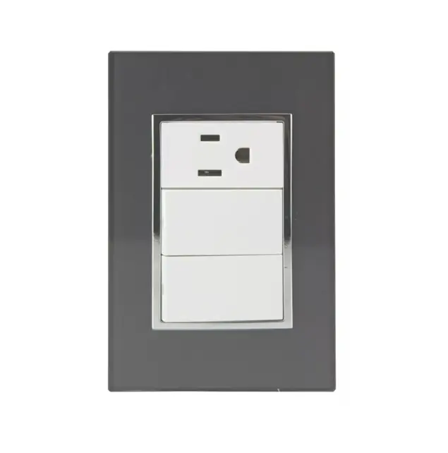 Placa Venecia Humo apagador de escalera y contacto