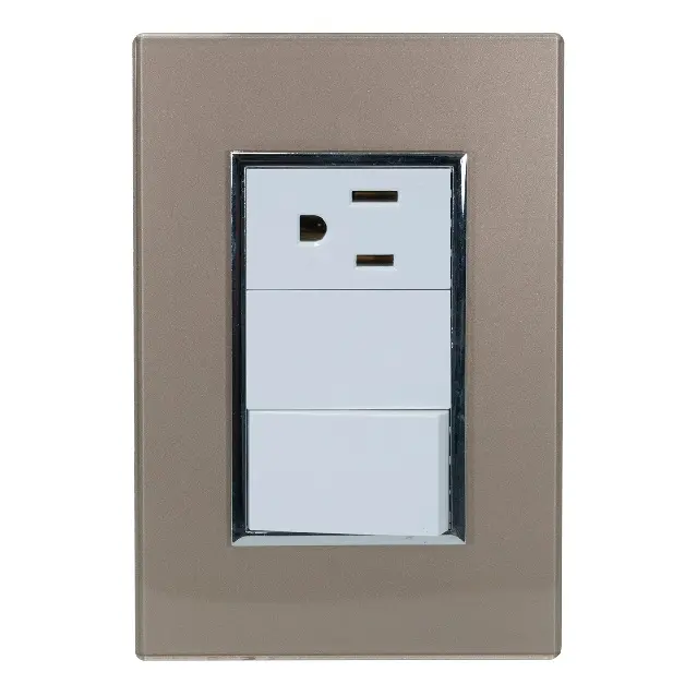 Placa Venecia Champagne apagador y contacto