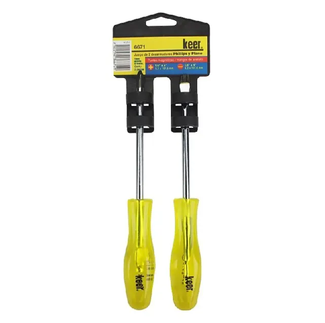 Desarmador juego 2 pzs mango transparente