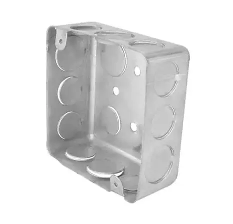 Caja tipo chalupa de 4 X 4 cuadrada lamina de acero