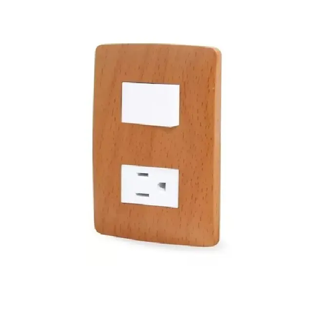 Placa Wooden apagador y contacto