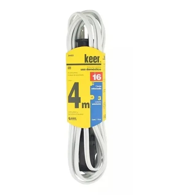 Extensión doméstica 4 m 5 amps. 2 cond.