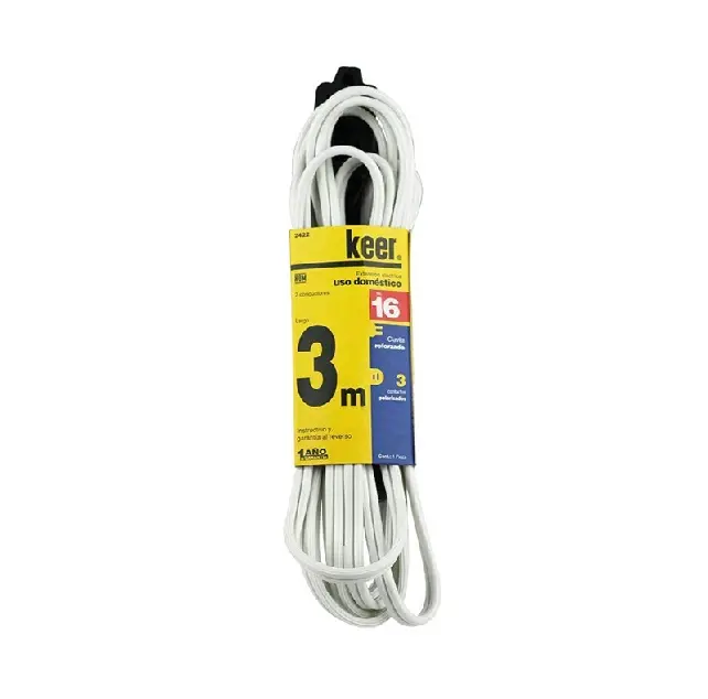 Extensión doméstica 3 m 5 amps. 2 cond.