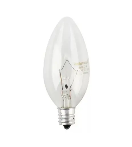 Foco incandescente E12 tipo vela decorativo, 40W