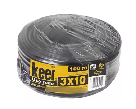 Cable de uso rudo 3x10 precio x metro