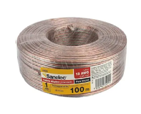 Cable p/bocina 18AWG transparente precio x metro