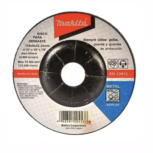 DISCO T-27 4.1/2"X1/4"X7/8" PARA DESBASTE DE METAL