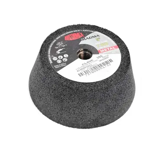 COPA ABRASIVA 5"X2"X5/8-11 GRANO 24 (USO ACERO-FUNDICION-BISELES)