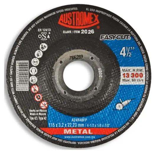 DISCO T-27 4.1/2"X1/8"X7/8" PARA CORTE DE METAL (EASY-CUT)