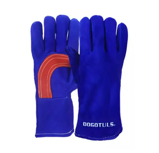 GUANTE SOLDADOR REFUERZO AZUL