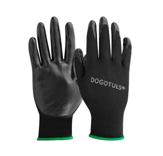 GUANTE NYLON PALMA NITRILO NEGRO MED