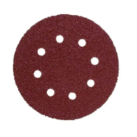DISCO DE LIJA AUTOAD. 5" G080 C/GANCHI C/8 HOYOS Y RESP. DE PAPEL (USO GRL.)