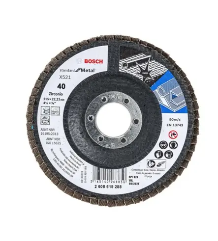 DISCO LAMINADO 4.1/2"X7/8" G040 PARA DESBASTE Y PULIDO DE MET Y A.INOX (STANDARD FOR METAL)