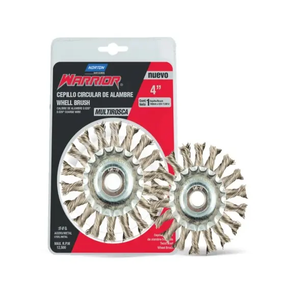 CARDA CIRCULAR ALAMBRE TRENZADO 4"X0.020"X5/8-11"-M14X1.1/2" (WARRIOR)