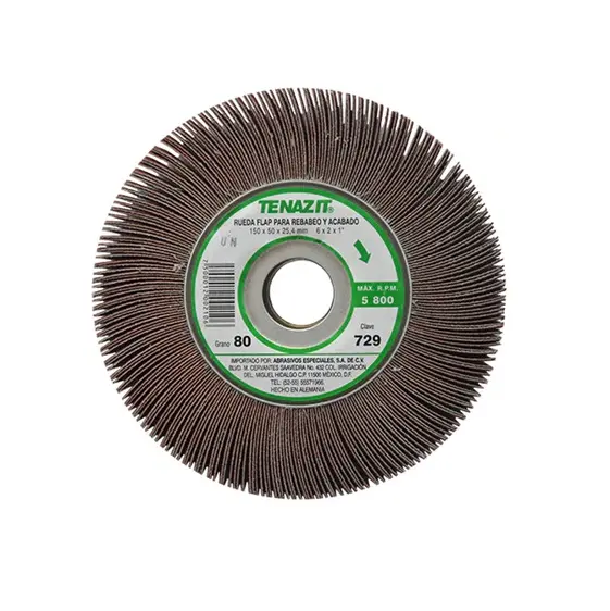 RUEDA FLAP 6"X1"X1" G80 C/CENTRO METALICO (ALTO RENDIMIENTO)