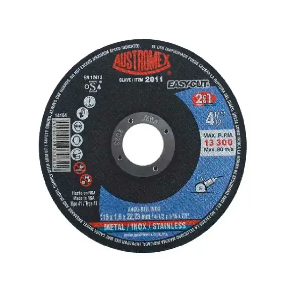 DISCO PARA CORTE DE METAL Y ACERO INOXIDABLE 4.1/2"X1.6MMX7/8"