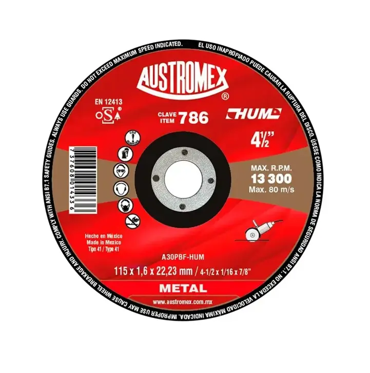 DISCO PARA CORTE DE METAL 4.1/2X1/16X7/8 (HUM)