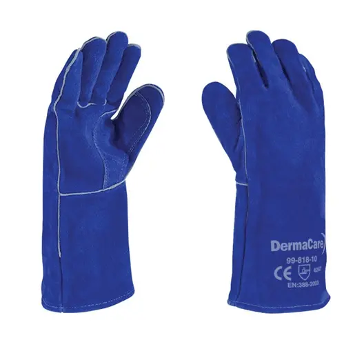 GUANTE SOLDADOR AZUL C/HULE ESP H/KEVLAR