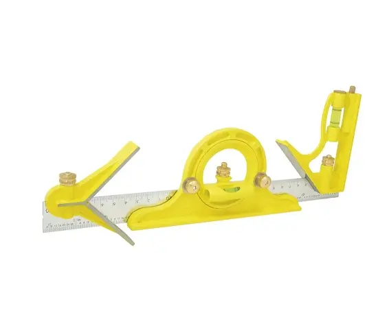 ESCUADRA DE COMBINACION 12 MANGO HIERRO CON BLOCK-ANGULO Y TRANSPORTADOR