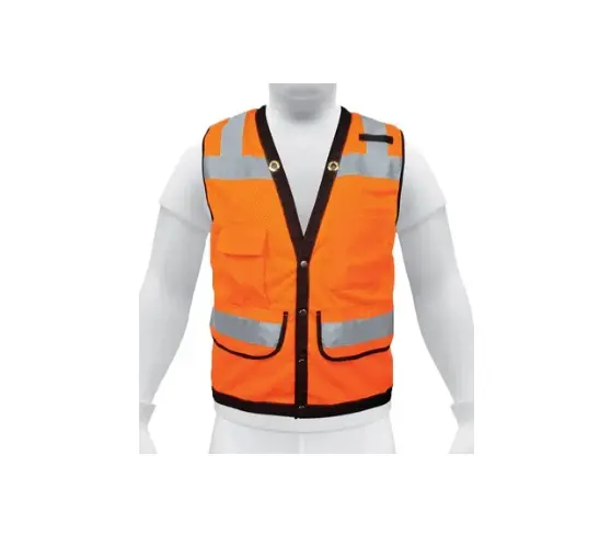 CHALECO DE SEGURIDAD REFORZADO CON BOLSAS NARANJA GRANDE