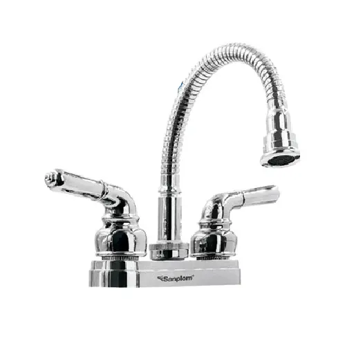 LLAVE MEZCLADORA 4" MANGUERA P/LAVABO