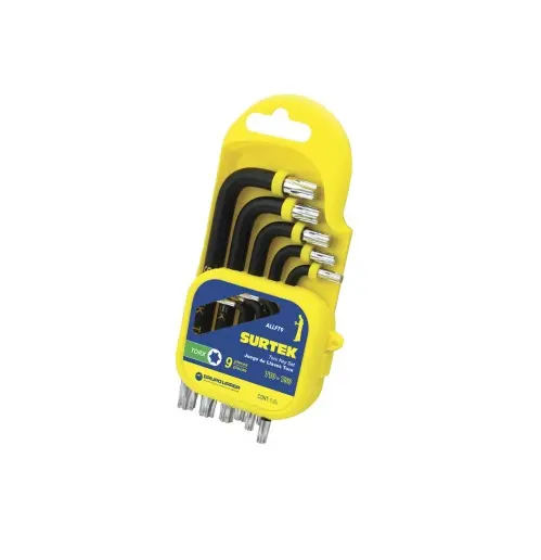JUEGO DE LLAVES HEXAGONALES TORX "L" (9 PZAS) RACK PLASTICO T10 A T50