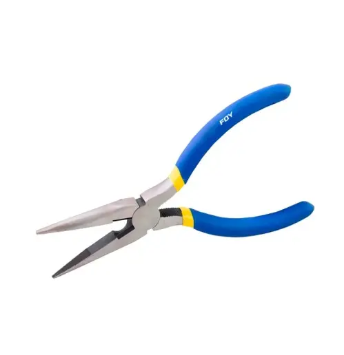 PINZA PARA ELECTRICISTA 6" DE PUNTA LARGA CORTE LATERAL (TARJETA)