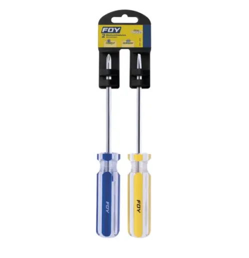 JUEGO DE DESARMADORES COMBINADOS (2 PZAS) PLANO PH1 Y PHILLIPS 4.7MM MANGO DE PVC EN RACK
