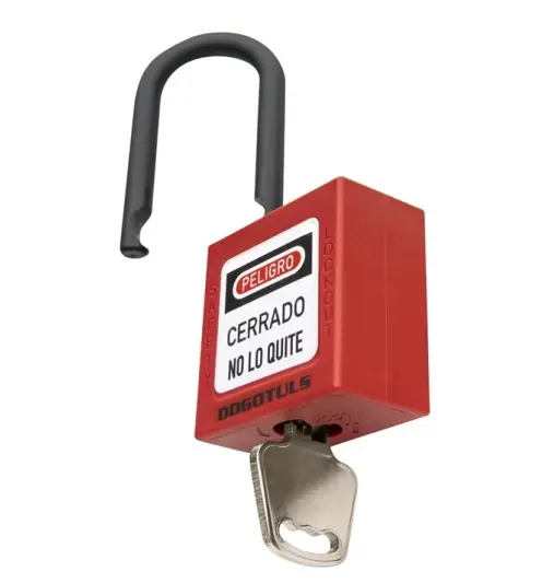 CANDADO BLOQUEO ROJO ABS GANCHO NYLON 