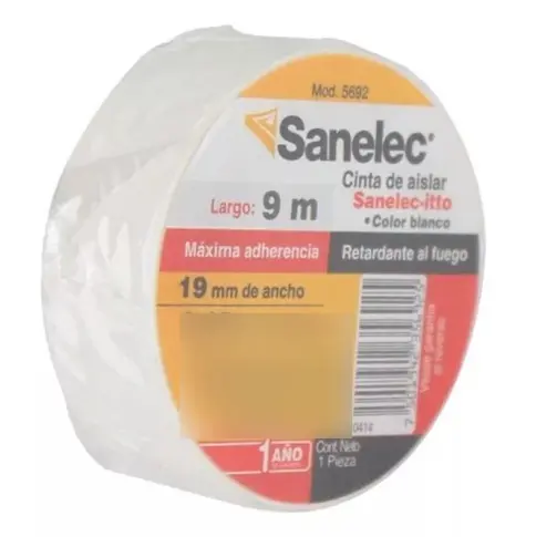 [5692 SE356925] Cinta de aislar blanca 19mmx9m