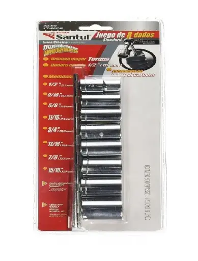 [8112 ST381125] Dados juego de 8 pzs estándar