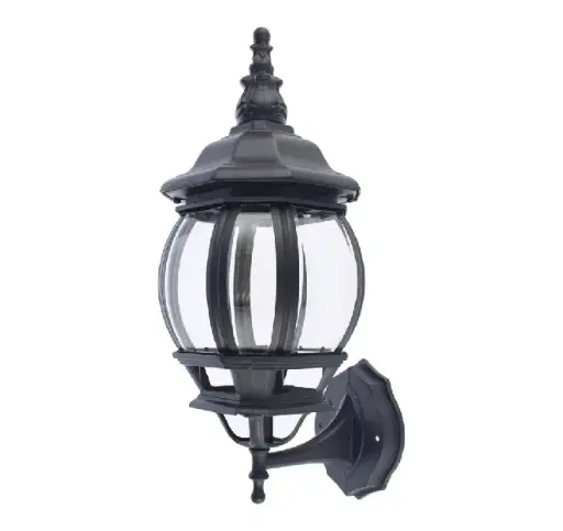 [1234 SE312341] Farol de pared decorativo aluminio Negro